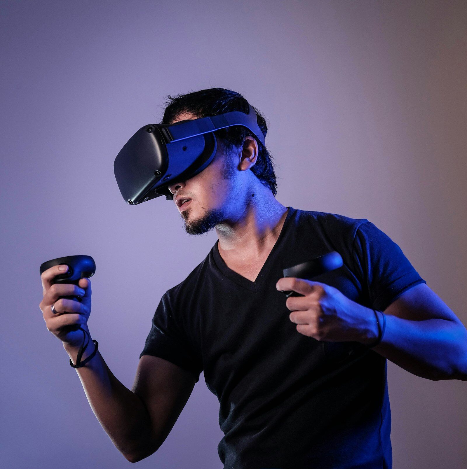 Person using a virtual reality headset while exploring a 3D vehicle environment, representing the VR and showroom experiences Nipsapp builds in Unreal Engine
