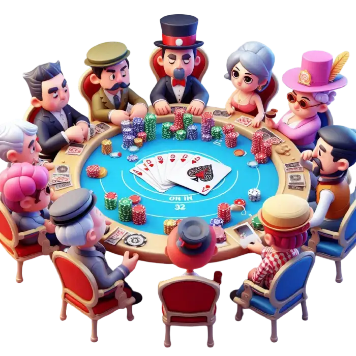 3D cartoon style poker game transparent Craiyon