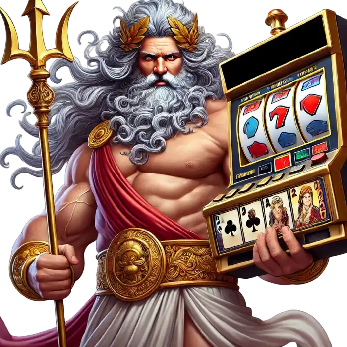 Zeus with a slot machine in white background full body (2)_transparent_Craiyon 3d game design