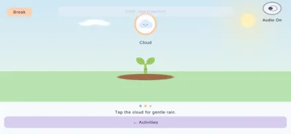 AutiLearn world map with four calm learning worlds
