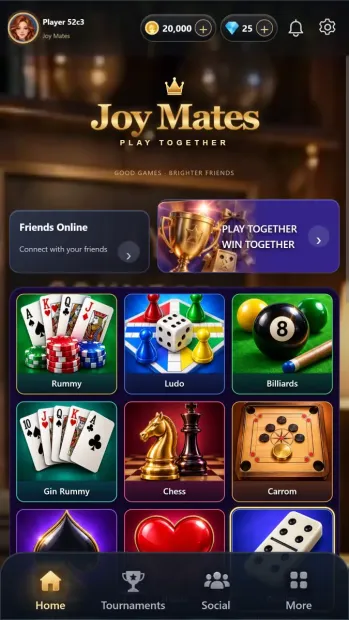 Joy Mates mobile interface screenshot