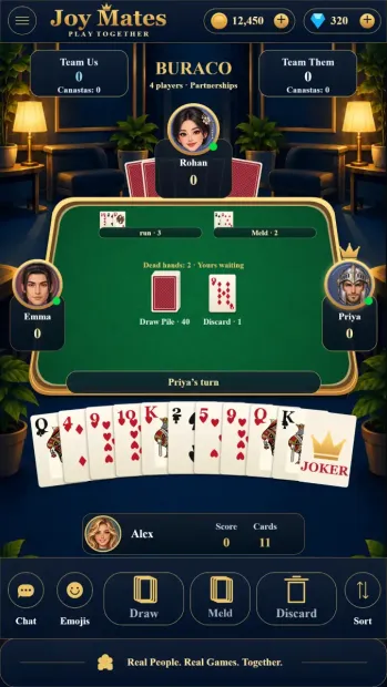 Joy Mates mobile interface screenshot